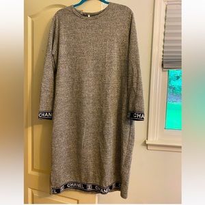 Gray knee length dress